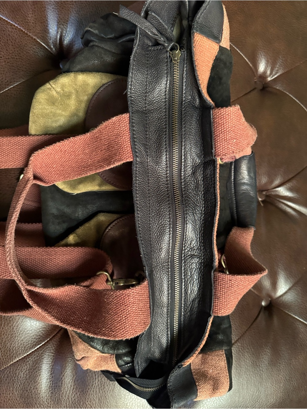 Unisex Multicolor Convertible Leather Bag - Picture 7 of 8